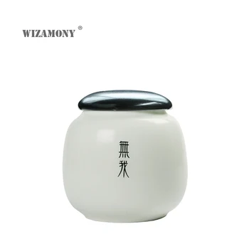 1GB WIZAMONY Tējas Jar Caddy par puer Oolong tēja ķīniešu porcelāna, keramikas trauka tējas kannu kung fu uzglabāšanas krūtīm