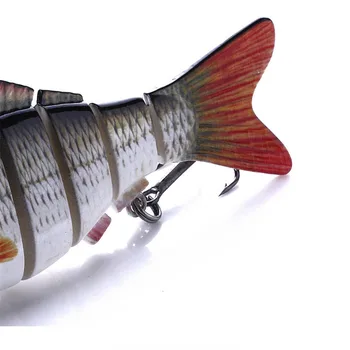 1gb Wobbler Zvejas Vilinājums 10cm 18g Bionisko 3D Acis, Multi-section Mākslīgā Zvejas Grūti Ēsmu Swimbait ar 2 Āķiem Plastmasas Zivis