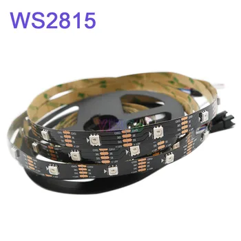 1m/2m/3m/4m/5m WS2815 led lentes 30/60/144 pikseļi/led/m,IP30/IP65/IP67 DC12V Adresējama Dual-signāls Smart led strip gaismas
