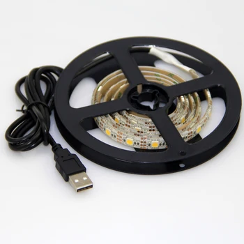 1M 2M USB LED Strip Gaismas 5V 5050 SMD IP65 Waterproof RGB Silts / Vēss Balts Elastīga TV Fona Apgaismojums Sloksnes