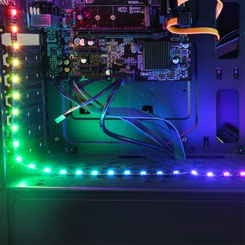 1M 30/60leds WS2812 WS2812B LED Strip Gaismas ar LED Simfoniskais Kontrolieris SATA Interfeisu uz PC Datora korpusa Apdare