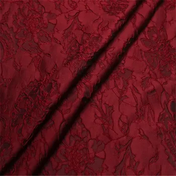 1Meter Vīna Black Žakarda Brokāta Audumu Šūšana Apģērbu Kleita Materiālu Salikuma Diy ZAKKA Ziedu Audumi 286G/M 53