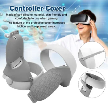 1pair Triecienizturīgs Kontrolieris Grip Vāku Soft Anti Slip VR Aksesuāri Silikona Ādas Pilnīgu Aizsardzību Sweatproof Par Oculus Quest 2