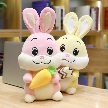 1pc 55cm Cute Rabbit rozā dzeltena Plīša Rotaļlietu, Mīksto Pildījumu Rotaļlieta Karikatūra Rotaļlietas Bērniem, Bērnu Dzimšanas dienas Dāvana