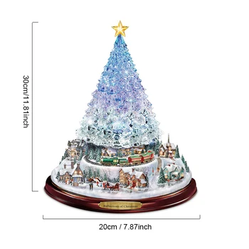 1PC Ziemassvētku Eglīte Rotējošo Uzlīme Vilcienu Rotājumi Logu Ielīmējiet Uzlīmes, Ziemassvētku Rotājumi, Mājas 20X30cm