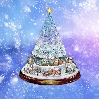 1PC Ziemassvētku Eglīte Rotējošo Uzlīme Vilcienu Rotājumi Logu Ielīmējiet Uzlīmes, Ziemassvētku Rotājumi, Mājas 20X30cm