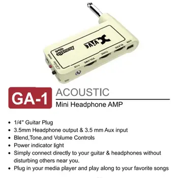1pc Ģitāra Plug Mini Portatīvo Papildināt Elec Headphone Amp Pastiprinātājs Acoustic/ Rock/ Metal