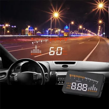 1SET Auto hud head up displejs Universālā spidometrs Virs ātruma Signāla Digitālā Auto-stils, auto spidometrs Vējstikla