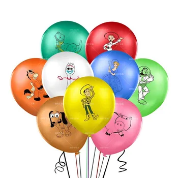 1Set Disney Rotaļlietu Stāsts Hudi Basi Lightyear Tēma Lateksa Balonu Baneri Bērniem Dzimšanas dienas ballīti Apdare Baby Duša, gaisa Baloni Globos