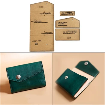 1Set DIY Kraft Papīra Veidni Daudzfunkciju Kartes pakete, Maks Ādas Amatniecības Modelis DIY Trafaretu Šūšanas Modelis 10cm*6.5 cm