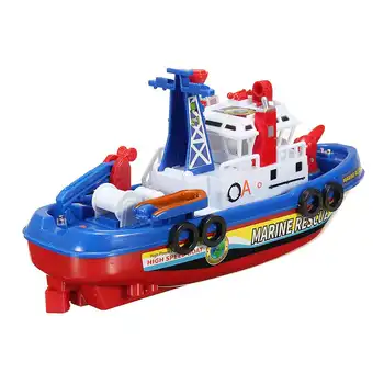 1set Toddler Bērnu Vannas Rotaļlieta Laivu Gurķiem un Braucieni Ūdens Darbība Vanna Laika Squirting Glābšanas Kuģis Zēni Dāvanu bez Akumulatora