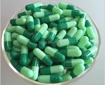2# 500pcs!Zaļš-Gaiši Zaļas krāsas tukšas kapsulas izmērs 2,cietās želatīna tukšas kapsulas(apvienotajās vai atdalījušās caspules pieejams!)