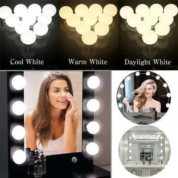 2/6/10/14pcs LED 12v kosmētikas spoguļi spuldzes holivudas vanlty gaismas bezpakāpju regulējamas, sienas lampas, spuldzes komplektā tualetes galds