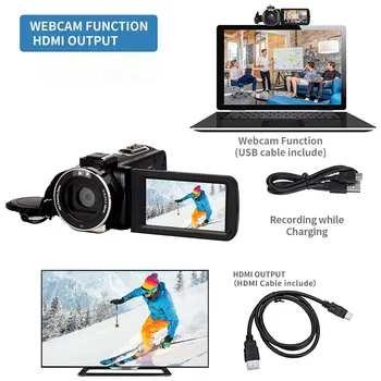 2.7 K Videokameras Video Kameras Wifi IS Nakts Redzamības 30MP 3.0 Collu LCD Ekrāns ikkadra Fotogrāfijas Kameru Fotografica Ar Mic