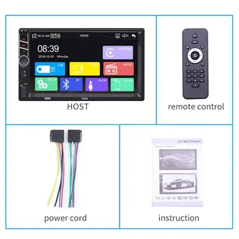 2 Din Auto Radio Auto Multimedia Player 2 Din skārienekrānu, Bluetooth Auto Audio Auto Stereo MP5 Player USB TF FM Kamera
