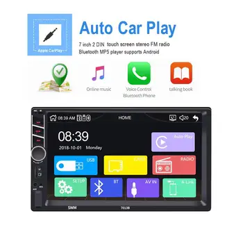 2 Din Auto Radio Auto Multimedia Player 2 Din skārienekrānu, Bluetooth Auto Audio Auto Stereo MP5 Player USB TF FM Kamera