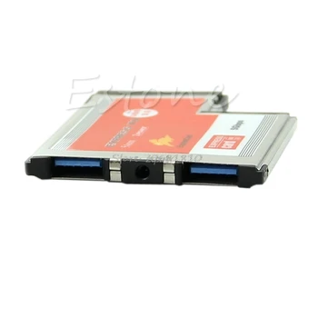 2 Dual Port USB 3.0 CENTRMEZGLS, Express Card 54 mm ExpressCard Slēpto un Adapteri Portatīvo datoru Whosale&Dropship
