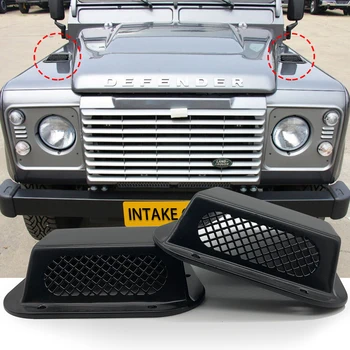 2 gab., automašīnu dekoratīvie priekšējā motora pārsega sānu apdares segtu tērauda gaisa plūsmas ieplūdes scoop ventilācijas sniega sega uz Land Rover Defender