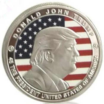 2 gab jaunākās 2018 Donald Trump brīvības tēmu monētas sudraba pārklājumu žetons 40 mm, ASV banner suvenīru apdare monētas