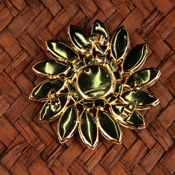 2 gabali 5 cm Sun Flower Kristāla Rhinestones Kāta Pogas, Zelta, Sudraba Mētelis Pogu Šūšanas DIY Amatniecības
