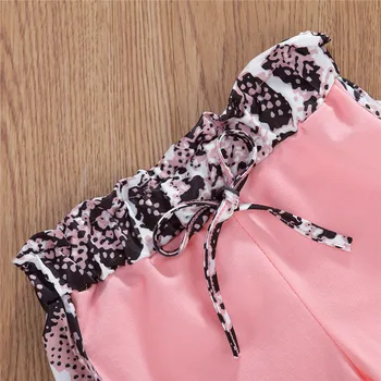 2 Gabali Bērniem Zēnu Uzvalku Kopa Čūskas Ādas Print Drēbes Cute Baby Meitenes Apaļu Kakla Īsām Piedurknēm T-Krekls+Šorti Bikses Black/Pink 1-6Y