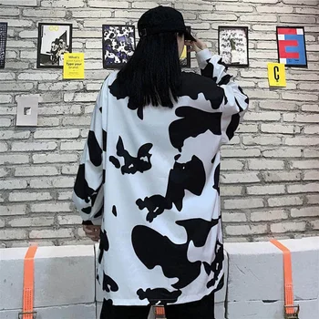 2 gabali, kas nosaka sieviešu Hong Kong govs drukāt garām piedurknēm krekls + pārklājus, plaša kāju gadījuma bikses sieviešu kārtas studentu pavasara rudens streetwear