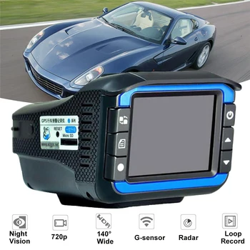2-in-1 2,4 Collu 720P HD Universālas Automašīnas DVR Kamera Live Balss Uzvednes Dash Cam Radaru Detektors, Video ierakstītāja Atbalsts G-sensors