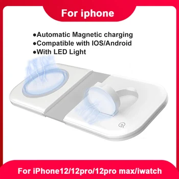 2 In 1 Locīšanas Bezvadu Lādētāju 15W Par iPhone12 12 Pro iWatch airpods Apple Qi Bezvadu Lādēšanas tālrunis Stacijas Stāvēt