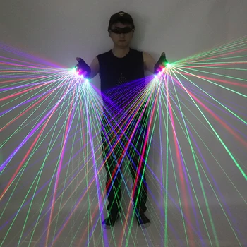 2 in 1 Red Green Blue Laser Cimdi LED Lāzera Multi-ray Cimdi Lāzera Cilvēks, DJ Dziedātāja Robots Posmā Personu Darbības Piederumi