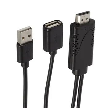 2 in 1 USB Sievietes HDMI Vīriešu HDTV Adaptera Kabeli, lai Android, iPhone, 7/7plus/6s 6 plus AC1068 Adaptera Kabelis