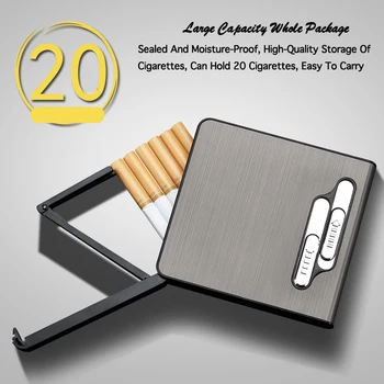 2 in1 Cigarešu etvija Pretvēja Dual Loka Vieglāks Plazmas USB Uzlādējamās Elektriskās Šķiltavas Var Turēt 20 Cigaretes, šķiltavas smēķēšana