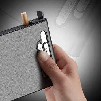 2 in1 Cigarešu etvija Pretvēja Dual Loka Vieglāks Plazmas USB Uzlādējamās Elektriskās Šķiltavas Var Turēt 20 Cigaretes, šķiltavas smēķēšana