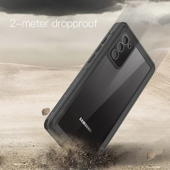 2 metru Ūdensizturīgs Gadījumā Samsung Galaxy Note 20 Ultra 360 Pilna Ķermeņa Izturīgs Skaidrs Atpakaļ Lieta Cover Pretslīdes Kritumu