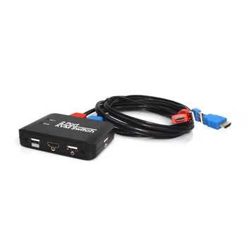 2 Port USB HD KVM Switch Komutatoru Dual Monitoru, Tastatūru, Peli HD Slēdzi, Atbalsta Darbvirsmas Kontrolieris Pārslēgšana