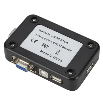 2 Port USB VGA KVM Switch Box Komutatoru un adapteri Peles, Tastatūras, Monitoru Koplietošanas Dators PC