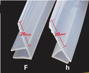 2 Skaitītājs/daudz Paplašināta F/h formas silikona gumijas dušas telpā durvju loga stiklu zīmogs sloksnes weatherstrip, lai 6/8/10/12 mm stikls
