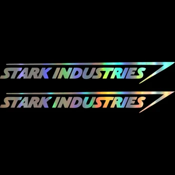 2 X Stark Industries Auto Virsbūves Svītras Uzlīmes KK Vinila Decal Marvel Iron Man Auto Piederumi Auto Stying Jdm Sacīkšu,20cm*3cm