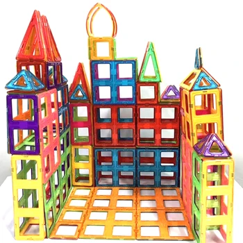 20-100gab Standarta Izmēru Kvadrātveida, Trijstūris Magnētisko Celtniecības Bloki, Ķieģeļu Dizaineru Rotaļlietas Bērniem Nav Brošūras