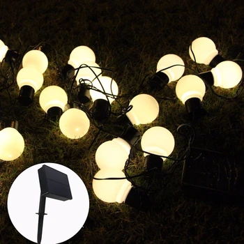 20 LED Āra Saules Lampas, LED Globe bumbu String pasaku, ņemot vērā saules gaismas ziemassvētku vainags ūdensizturīgs dārza iela dekori Gaismas