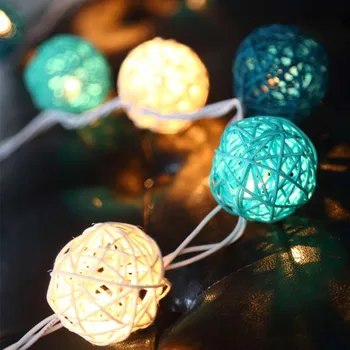 20 Rotangpalmas Bumbu LED String Svētku Gaismas Gaismas MAIŅSTRĀVAS Kontaktdakšu ar Bateriju Darbināmas LED Ziemassvētku Eglīte Gaismas Vītnes, Kāzu Rotājumi