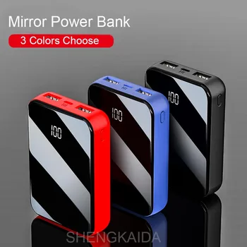 20000mAh Mini Power Bank Dubultā USB Izeja 2.1 A Ātrā Uzlāde LED Displejs Powerbank 20000 mAh Mini Power Bank Mobilo Tālruni