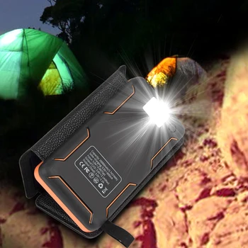 20000mAh Ūdensnecaurlaidīga Saules Enerģijas Bankas Dual USB ar LED Gaismas Portatīvo Lādētāju Tūrisma Ceļojumu Powerbank Mobilo Tālruni, Tabletes
