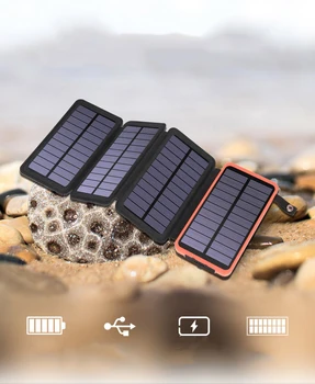 20000mAh Ūdensnecaurlaidīga Saules Enerģijas Bankas Dual USB ar LED Gaismas Portatīvo Lādētāju Tūrisma Ceļojumu Powerbank Mobilo Tālruni, Tabletes
