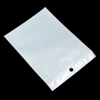 200Pcs 10.5x15cm (4.1x5.9inch) Skaidrs, Balta Dažādi Zip Lock Iepakojuma Maisiņi ar Pakārt Caurumu Plastmasas Rāvējslēdzēju Retails Lādētāju Maisiņš