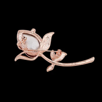 2016 Elegantu Rožu Rhinestone Broša Pin,augstākās Kvalitātes AAA Granāts Broša Šalle Sprādzes,Rose Gold Plated Piespraudes Sievietēm Broaches