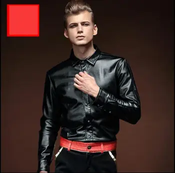 2017 Jaunu Vīriešu ziemas apģērbu, zamšādas krekls, jaka punk silta bieza melnā motociklistu ādas kreklu izšūšana plus lieluma coatumes