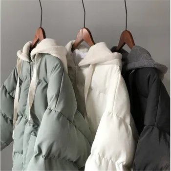2018. gada ziemas jauno sieviešu jaka klp tīru krāsu īso kokvilnas polsterētām mētelis sieviešu maize sabiezējumu
