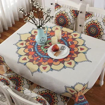 2018 jauno eiropas galdautu kokvilnas, lina galda aptver ar ziedu drukas ķīniešu stilā, ar taisnstūra, dinning galdauti