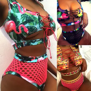 2018 Jauns Pārsējs Ar Augstu Vidukli, Sieviešu Peldkostīmi Acs Sexy Bikini Push Up Polsterētām Krūšturis Peldkostīms Monokini Peldkostīms Sievietēm Beachwear
