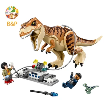 2018 Jaunu 75933 638pcs Jurassic Pasaules Tyrannosaurus Rex Transporta Modelis Rotaļlietas Bērniem Bela 10927Building Bloķēt Dāvanu